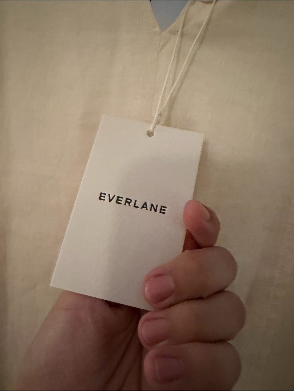 Everlane V-Neck Sleeveless Midi Dress in Cream - Picture 6 of 7